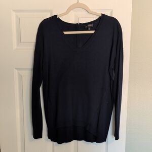 The Limited Dark Blue Long Sleeve V-Neck Top